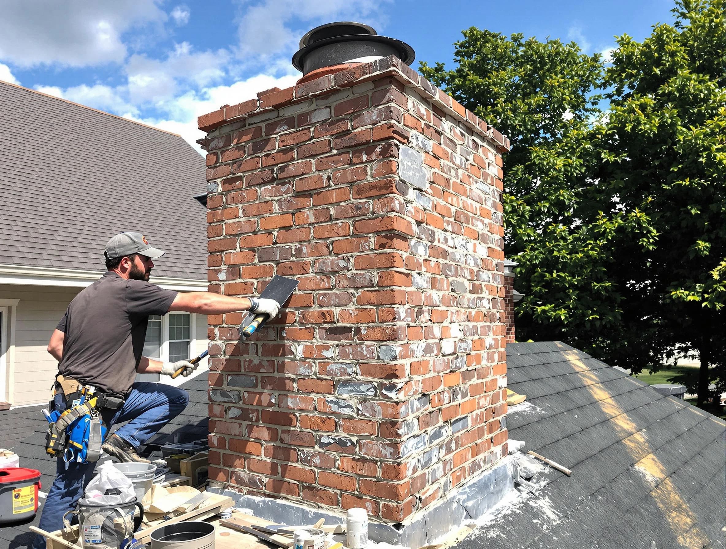 Completed chimney rebuild by Brookhaven Chimney Sweep in Brookhaven, GA
