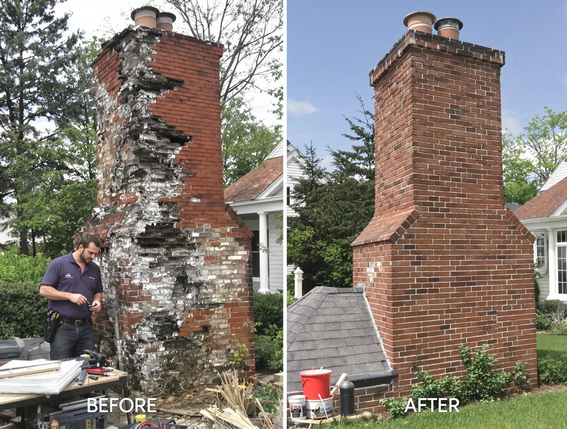 Brookhaven Chimney Sweep performing a full chimney restoration in Brookhaven, GA