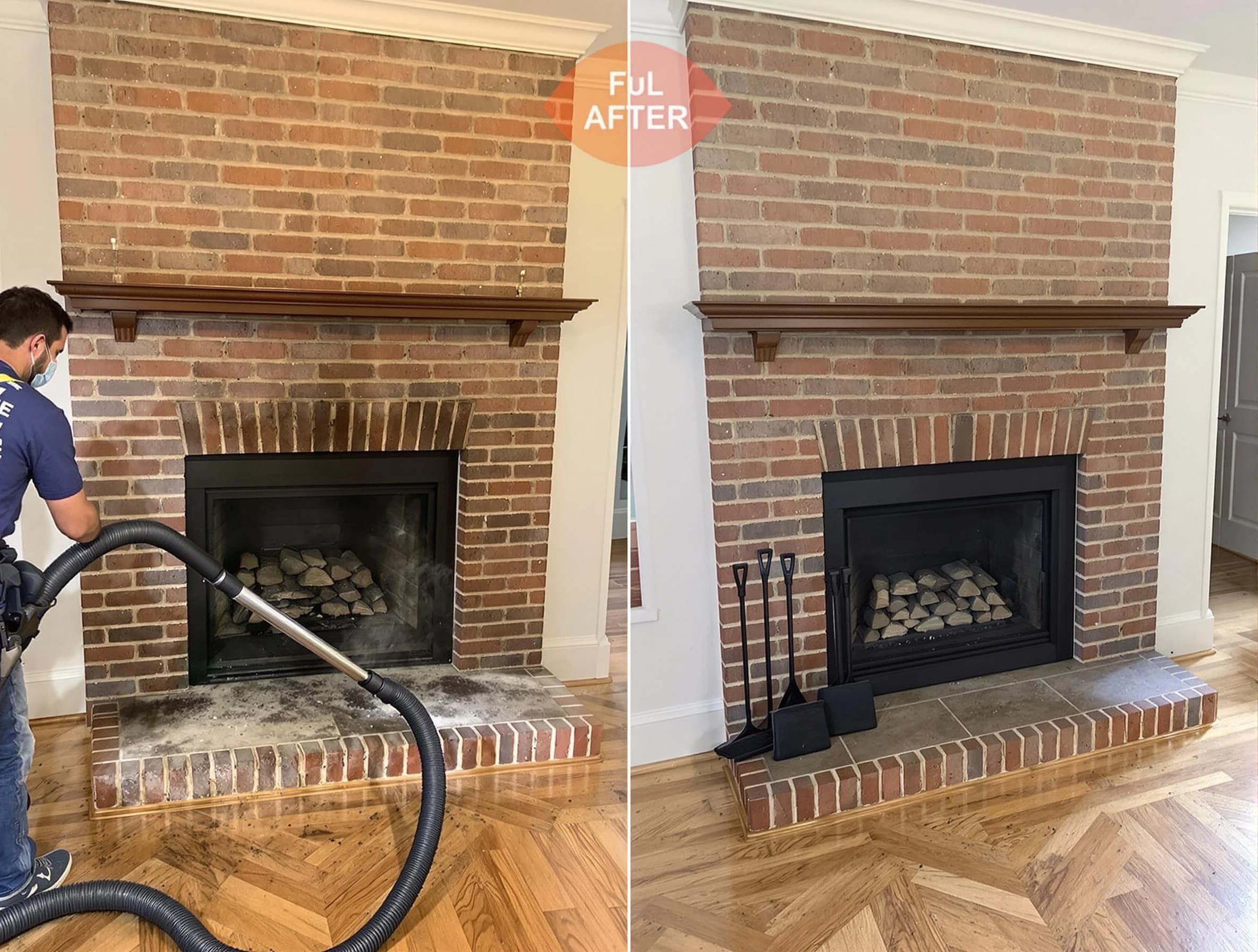 Brookhaven Chimney Sweep carefully sanitizing a fireplace in Brookhaven, GA