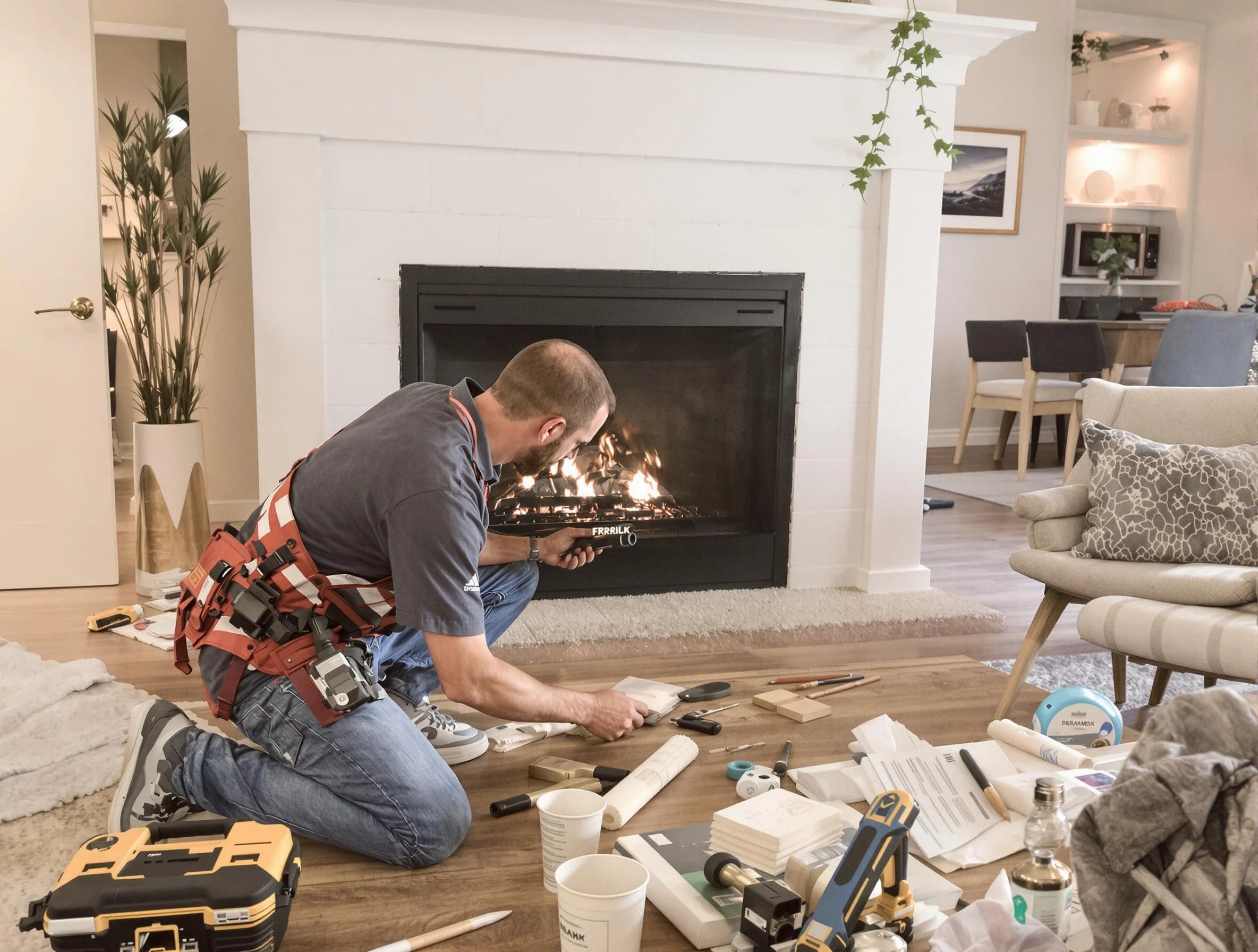 Brookhaven Chimney Sweep performing fireplace repair in Brookhaven, GA