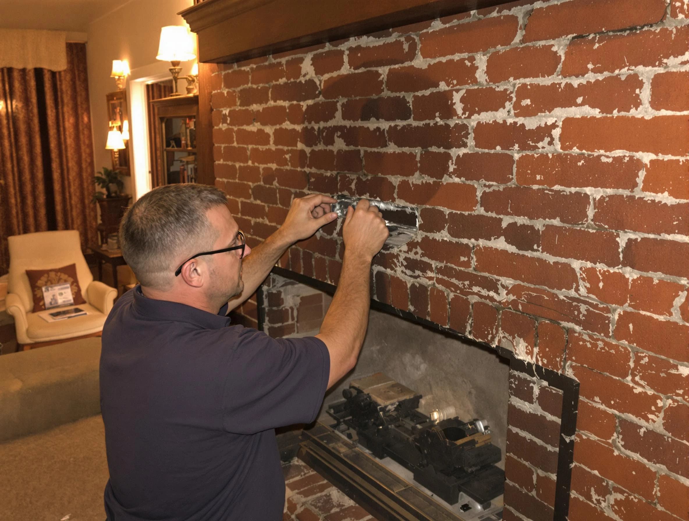 Brookhaven Chimney Sweep expert fixing a fireplace in Brookhaven, GA
