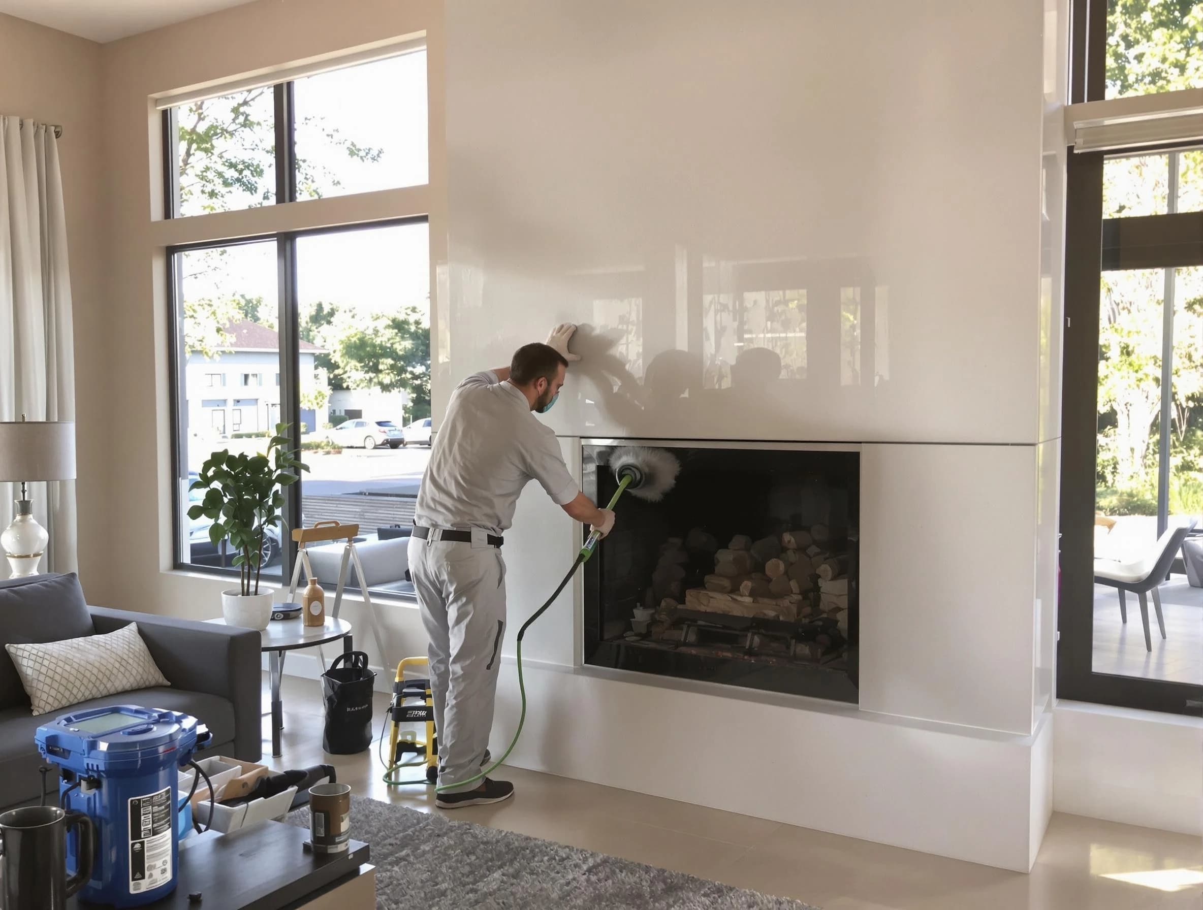 Brookhaven Chimney Sweep performing thorough soot removal in Brookhaven, GA