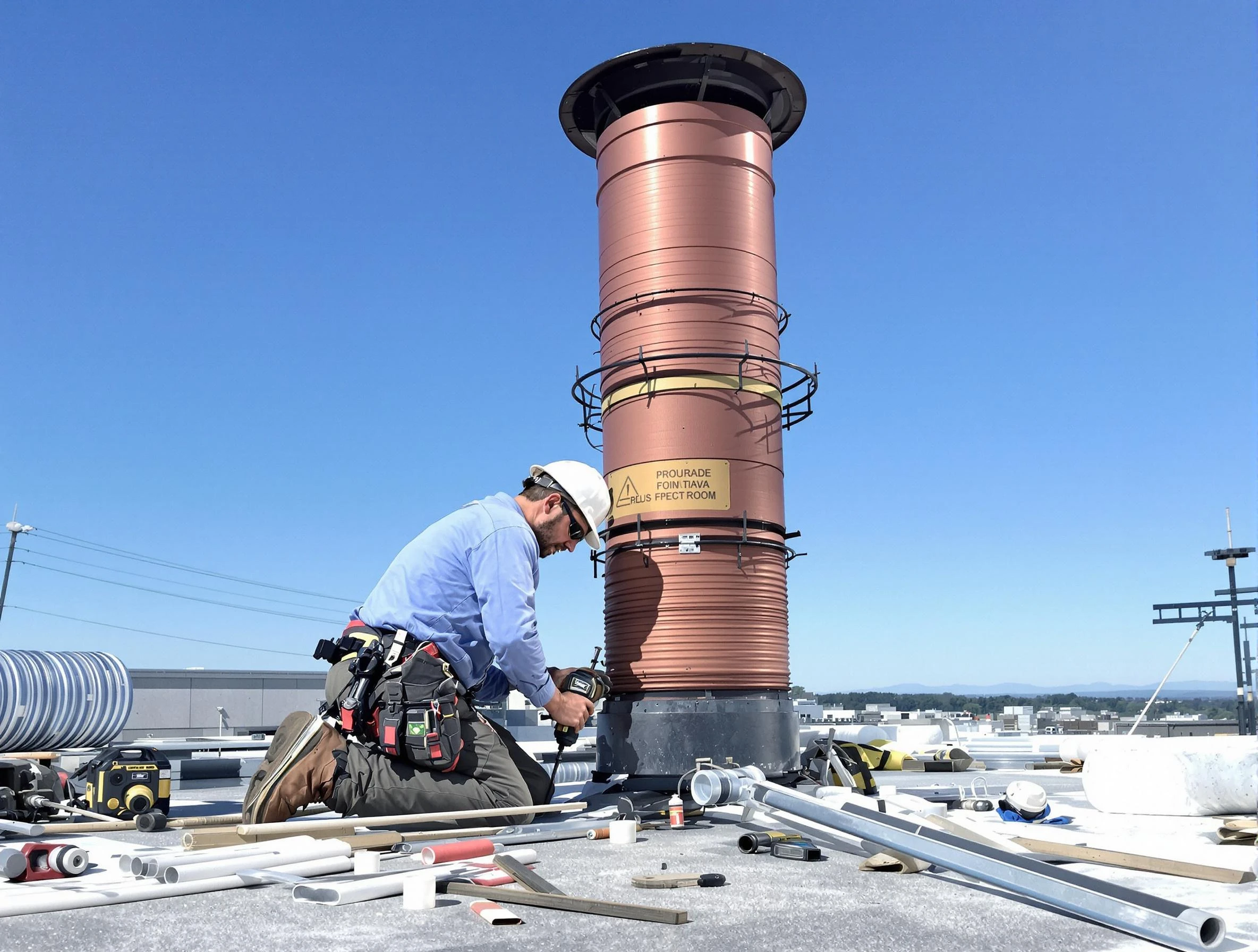 Installed chimney liner by Brookhaven Chimney Sweep in Brookhaven, GA
