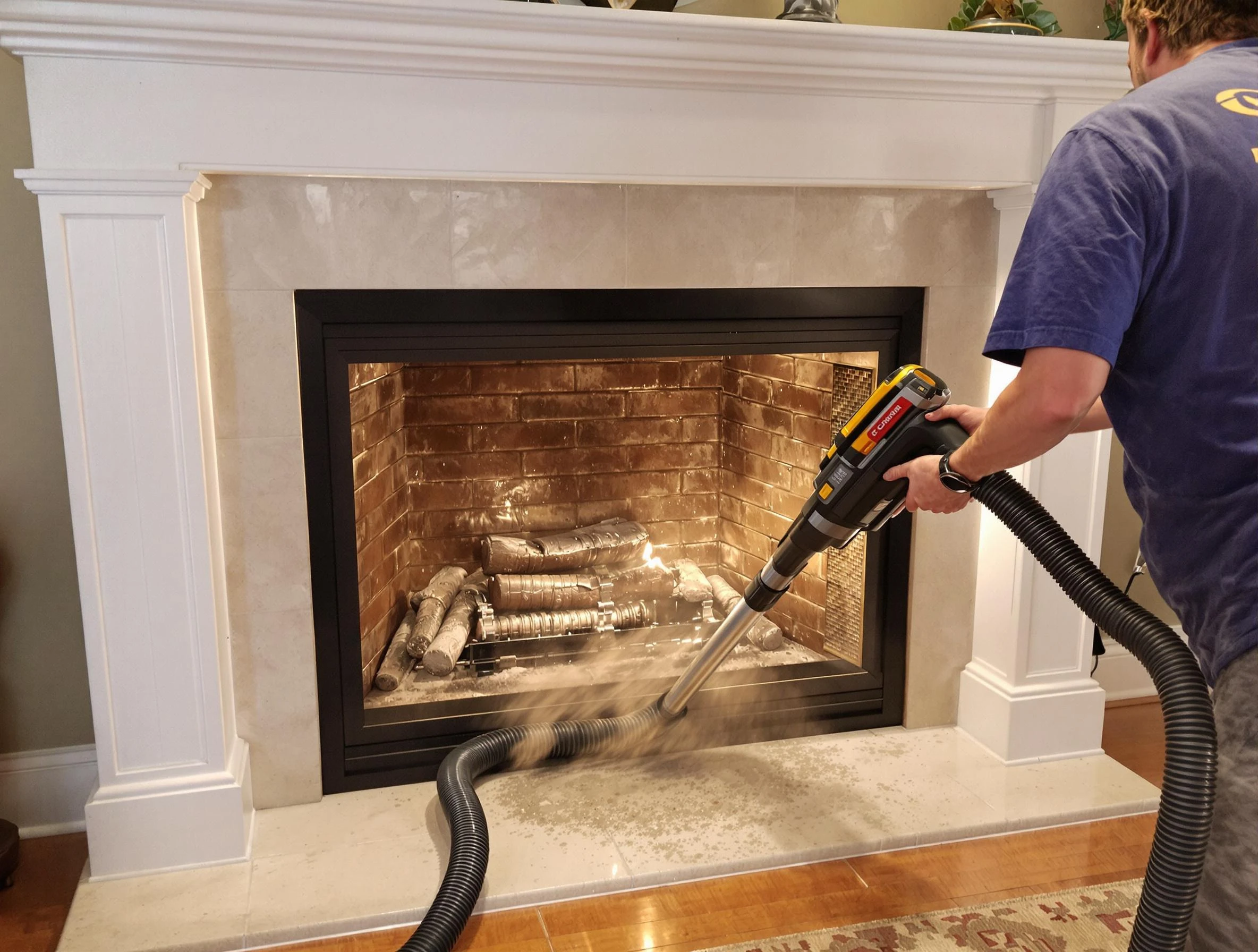 Fireplace cleaning performed by Brookhaven Chimney Sweep in Brookhaven, GA