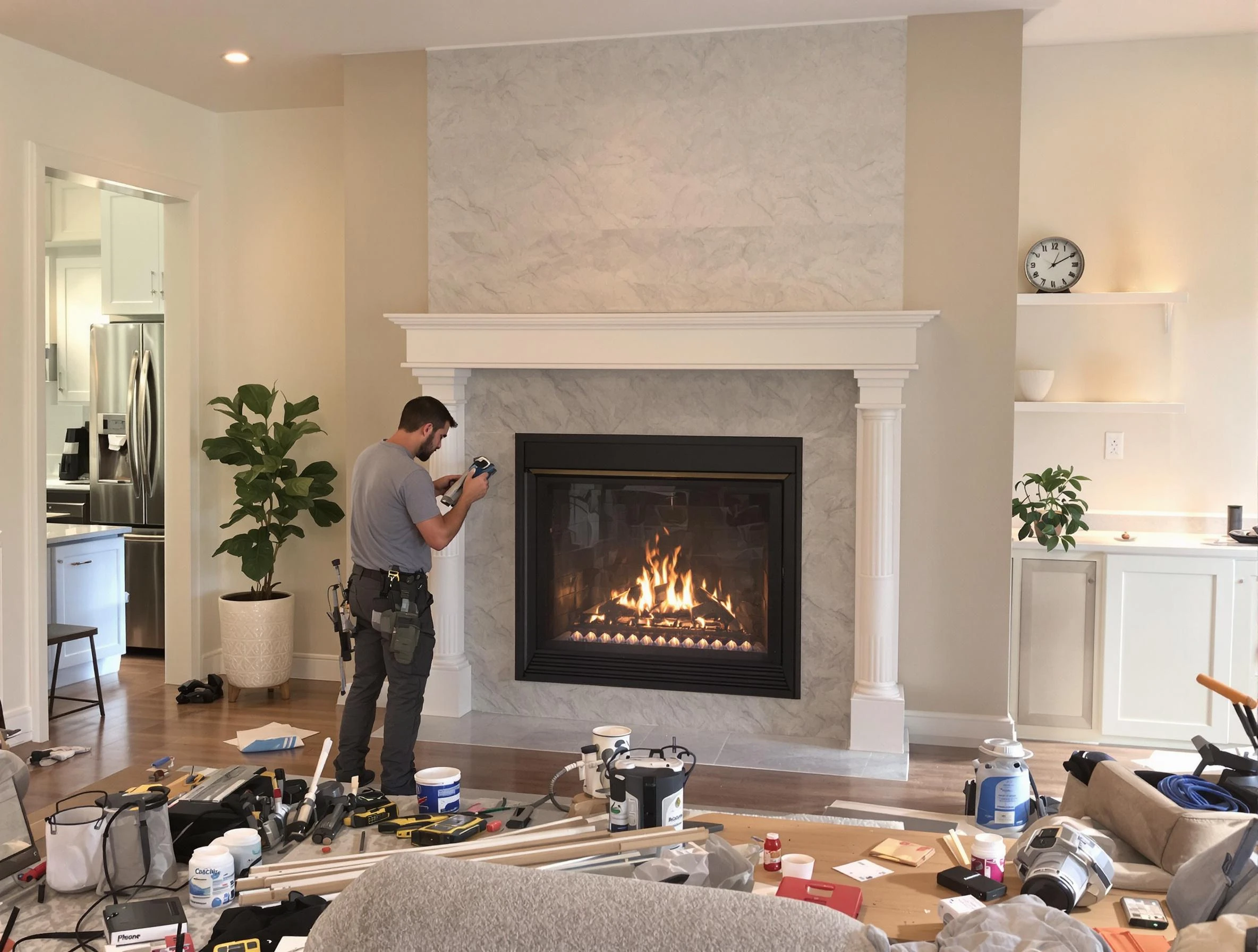 Newly installed fireplace by Brookhaven Chimney Sweep in Brookhaven, GA